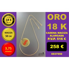 Cadena Alargado Oro 18 Kilates 50 Cm