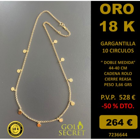 Gargantilla Love Oro 18 Kts (750 m/m) 10 Circulos
